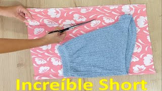 ✂ Hice este ESPECTACULAR Short 🧵📌 IDEA to MAKE a Short  COSER Ropa  DIY [upl. by Akeme]