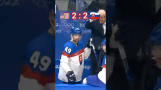 USA vs Slovensko  Zoh 2022  gól 44 sekúnd pred koncom zoh  Slovakia  USA goal ice hockey [upl. by Ameerak]