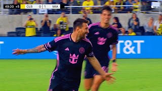 Lionel Messi FREE KICK GOAL makes a BRACE vs Columbus [upl. by Ellehcrad]