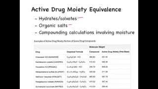 Active Drug Moiety Calculations [upl. by Laden]