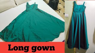 Long gown cutting and stitching  long frock cutting and stitching full umbrella gown [upl. by Keel680]