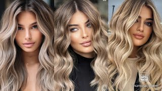 Gorgeous Blonde Highlights on dark brown hair color style blonde viral highlights [upl. by Cilegna]