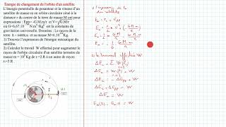 Énergie de changemen de lorbite dun satellite [upl. by Gualterio]