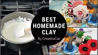 Best Homemade Airdry Clay and Tips to keep in mind  Cold Porcelain Clay On Gas Stovelamasa clay [upl. by Betta]