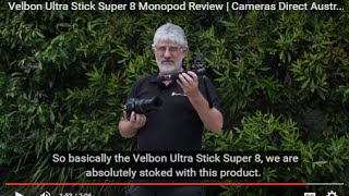 Velbon Ultra Stick Super 8 Monopod Review  Cameras Direct Australia [upl. by Ladnik]