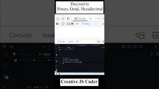 Decimal to Binary Octal and Hexadecimal in JavaScript toString Method [upl. by Siuluj]