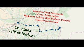 Warszawa WschodniaTerespol I IC 11003 Mickiewiczquot I EP08009 I 8102022 [upl. by Ilatan]