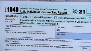 Tax tips Claiming stimulus check on IRS 2021 return  ABC7 Chicago [upl. by Ayikin]