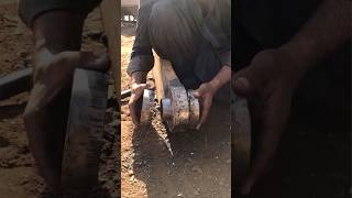 Loader boom spacer tacking Pakistani stick welder stickwelding howtofix [upl. by Fitton477]