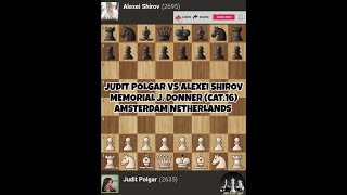 Judit Polgar vs Alexei Shirov  Memorial J Donner cat 16 1995 Amsterdam Netherlands  chess [upl. by Nosyla]