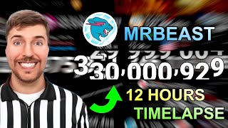 MrBeast Hitting 330 MILLION Subscribers 12 Hours TIMELAPSE [upl. by Marcille639]