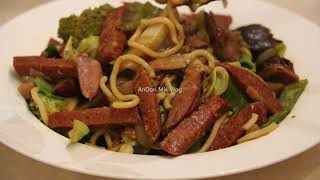 Come lets cook Miki Noodles Guisado topped with pork lechon and chorizo with spicy flavor [upl. by Novick801]