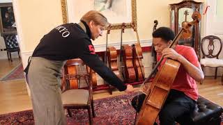 Sheku KannehMason Gets His 400YearOld Amati Cello Serviced By Legendary Luthier Florian Leonhard [upl. by Happ]