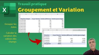 Excel TCD  Grouper les dates et calculer les variations des valeurs des champs [upl. by Vins]