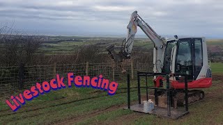 Stock Fencing with Takeuchi Tb228 [upl. by Aarika]