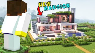 I Made A New MODERN MANSION In Minecraft  Mcaddon Survival Series 15 [upl. by Ericksen559]