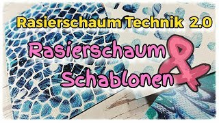 Rasierschaum Technik deutsch 20 mit Schablonen  Papier marmorieren [upl. by Schofield810]