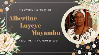 Memorial service  Albertine Luyeye Mayambu  10 November 2024 [upl. by Euton]