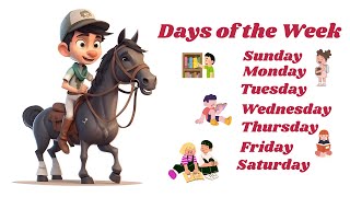 Days of the week  With spellings Slow Version for Kids to learn Spellings EasilyDays in a week [upl. by Petuu]