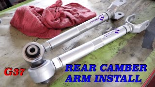 infiniti G37 Rear Camber adjustment arms how to install [upl. by Enigroeg718]