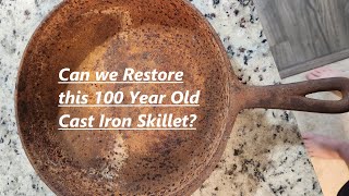 CAST IRON RESTORATION  Can We Make This Old amp Rusted Skillet Shine Again [upl. by Eseilana]