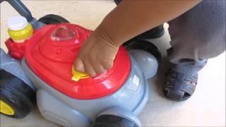 Toy Lawn Mower Push N Bubble Play Day [upl. by Eadnus401]