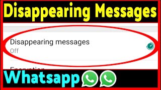 Whatsapp Disappearing Messages Kya Hai  WhatsApp Disappearing Messages Kaise Use Kare [upl. by Yelnoc255]