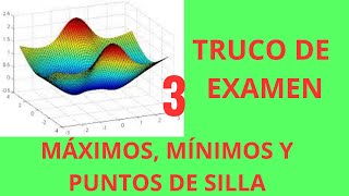 EXTREMOS DE UNA FUNCIONES DE DOS VARIABLES Máximos Mínimos y Puntos de Silla Matriz hessiana [upl. by Edvard842]