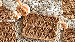 406 Tutoriel TRICOT FACILE Joli point FANTAISIE🧶mailanec tutorial knitting knittingpattern [upl. by Llewen21]