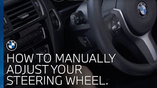 BMW UK  How do I manually adjust my steering wheel [upl. by Nanice]