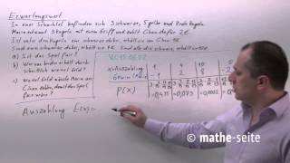 Erwartungswert berechnen Beispiel 2  Wahrscheinlichkeitsrechnung Formeln W1507 [upl. by Yraeg]