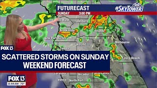 Tampa weather Scattered storms on Sunday [upl. by Deppy]