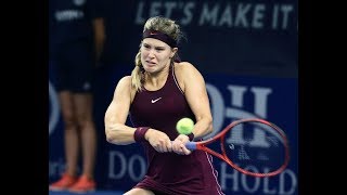 Eugenie Bouchard  2018 Luxembourg Open Day 4  Shot of the Day [upl. by Astiram183]