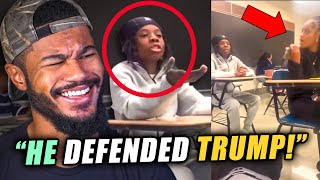 Black Student Defends TRUMP amp COOKS entire class and teacher [upl. by Miahc]