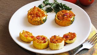 Zucchini with Cheese and Vegetable Filling  Vegetarian vegan Recipe [upl. by Pernick]