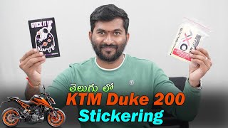 My Ktm Duke 200 Stickers in telugu  TechTravelTelugu [upl. by Enahsed]