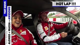 Ferrari 458 Italia ON BOARD Test Drive Alonso amp Massa HOT LAP [upl. by Peers]