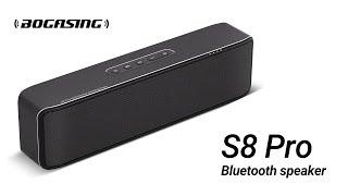 60W HiFi 서라운드 스테레오 사운드 및 펀치 베이스를 갖춘 BOGASING S8 Pro 휴대용 무선 스피커 [upl. by Cull]