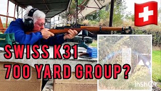 Shooting for Groups at 700 Yards with Swiss K31 [upl. by Yngad851]