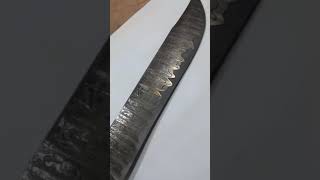 Faca Bowie forjada 38cm 4mm de espessura Aço Damasco de 100 camadas com núcleo de feixe de mola [upl. by Aiyotal]