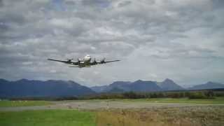 Douglas DC4  C54 Takeoff Palmer AK Aug14th2014 [upl. by Aener]