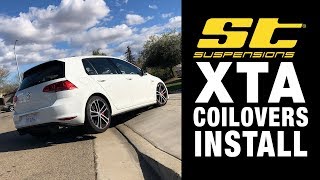 Installing ST XTA Coilovers and Rear Sway Bar in my Buddys Mk7 GTI [upl. by Atiz]