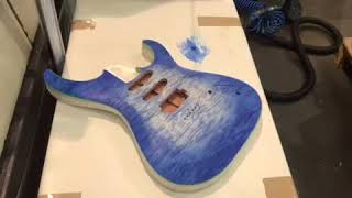 Guitar staining blue burst [upl. by Aliehc]