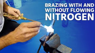 Brazing With and Without Flowing Nitrogen  Using Silver Solder Rings [upl. by Ivor]