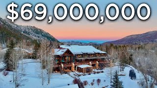 Touring a Billionaires Winter Ski Home in Aspen Colorado [upl. by Flann]