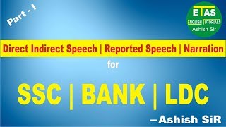 Direct Indirect speech  Narration English Grammar For SSC Tricks and Tips [upl. by Letta]