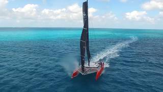 DNA Performance Sailing G4 catamaran foiling test by Don Montague Kai Concepts composite carbon boat [upl. by Eissak]