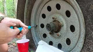 How to replace a bad valve stem on a flat tire wo removing the tire howto tires [upl. by Hajar]