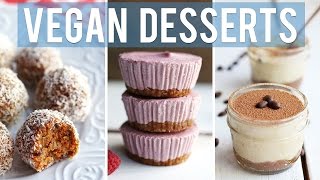 3 EASY VEGAN DESSERTS  Collab wHealthNut Nutrition [upl. by Undry]