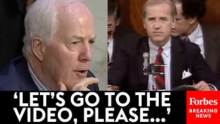 JUST IN John Cornyn Plays Past Video Of Biden And Clarence Thomas He Says Is A Searing Memory [upl. by Antonius]